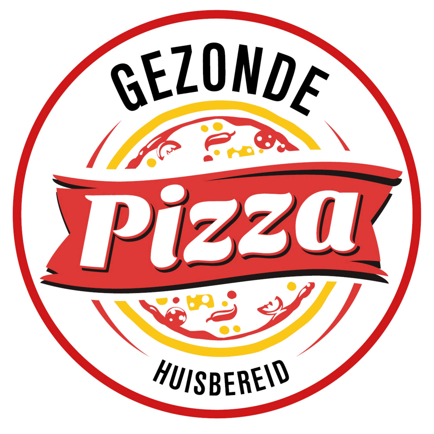 STICKERS 'GEZONDE PIZZA' 50mm 500st/rol